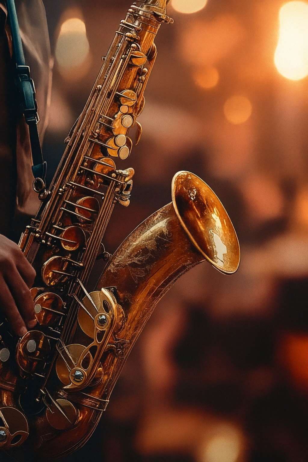 saxofon i varm belysning